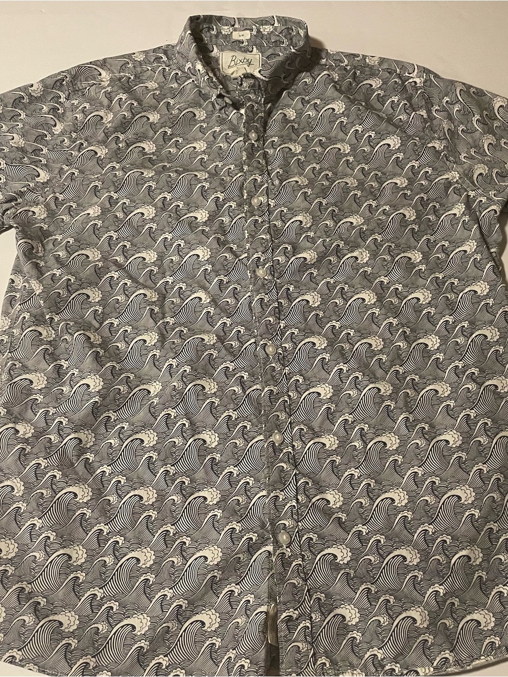 Baxter Men's Grey Wave-Print Lightweight Shirt